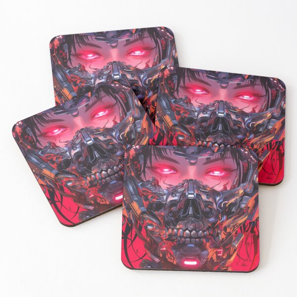 Item preview, Cybergoth Skull Mask Girl Darkwave Darksynth Cyberpunk designed and sold by Nightarcade.