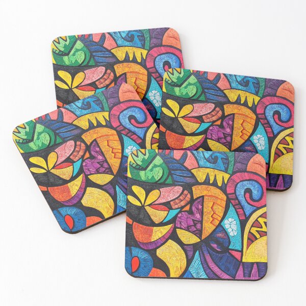 Item preview, Polynesian Hawaiian Abstract Wood Tribal Colorful Pattern designed and sold by GrinGalore.