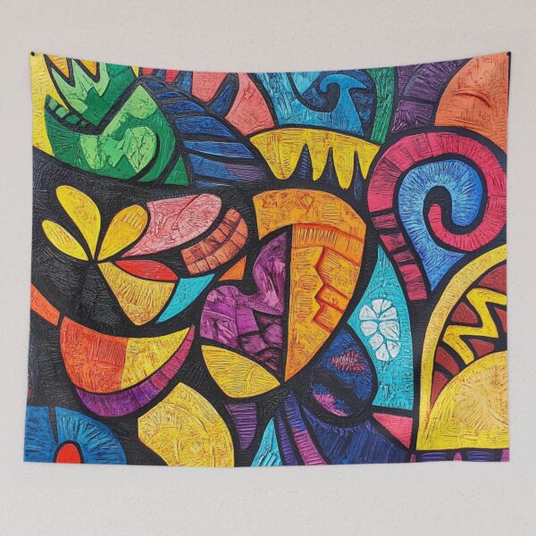 Item preview, Polynesian Hawaiian Abstract Wood Tribal Colorful Pattern designed and sold by GrinGalore.
