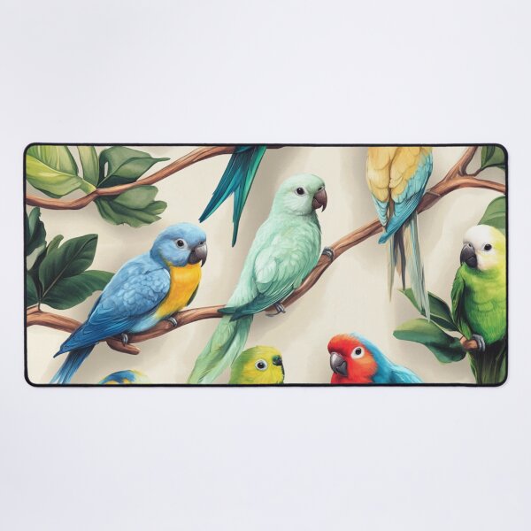 Vista previa del artículo con la obra «Patrón 3 de loros Everybirdy 2024», diseñado y vendido por GrinGalore.