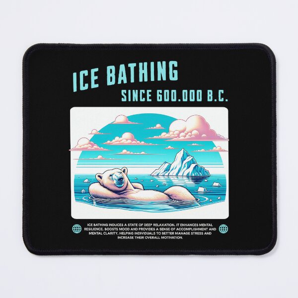 Item preview, relaxed polar bear taking an ice bath in the Arctic funny saying cold therapy designed and sold by Bouldershop.