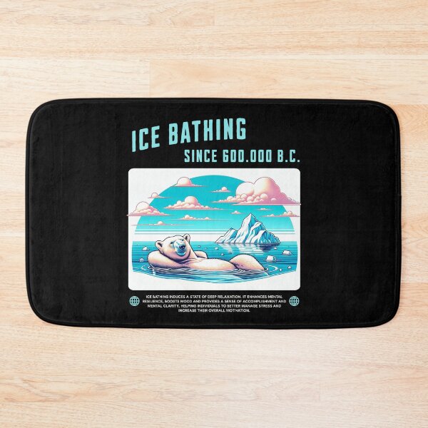 Item preview, relaxed polar bear taking an ice bath in the Arctic funny saying cold therapy designed and sold by Bouldershop.