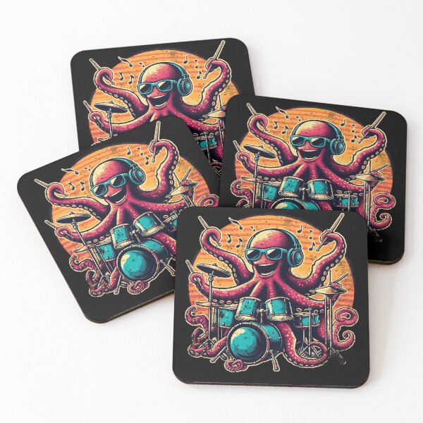 Item preview, Octopus Playing Drums Funny Drummer Musician Drumming Band designed and sold by Flying Jake.