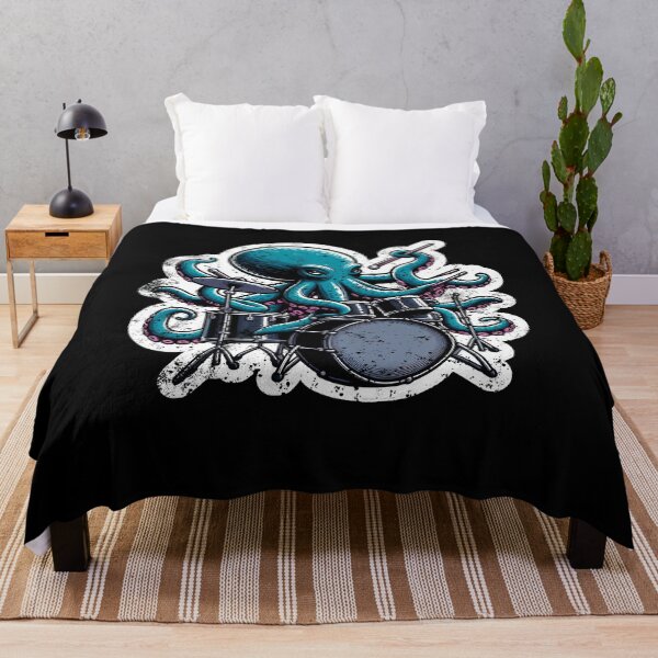 Item preview, Octopus Playing Drums Funny Drummer Musician Drumming Band designed and sold by Flying Jake.