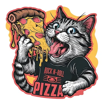 Artwork thumbnail, Cat with Pizza by R3FDesign