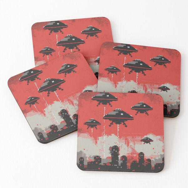 Item preview, Alien UFO Ships Invasion War Pixel Vintage Retro  designed and sold by redstar19.