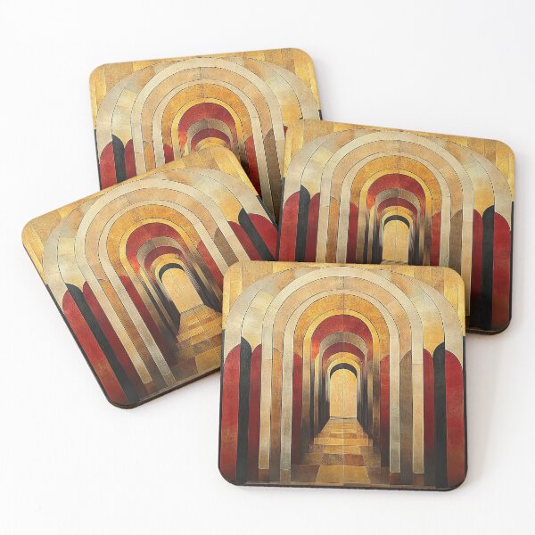 Item preview, Art Deco Red Gold designed and sold by ArtHouseNiklas.