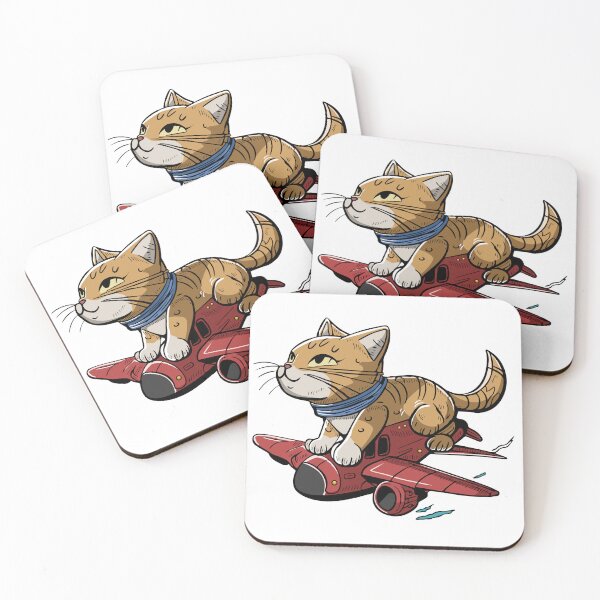 Item preview, cartoon cat on plane cute art designed and sold by EmeraldeaArt.