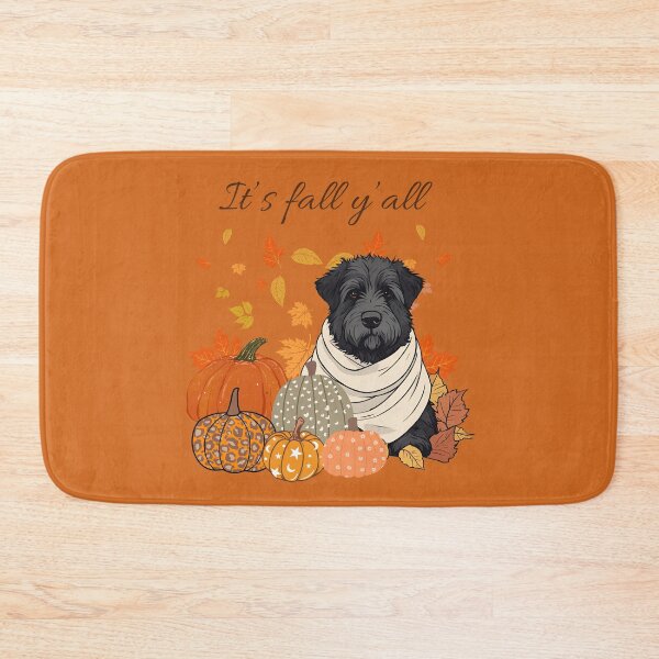 Item preview,   'It's Fall Y'all - Cozy Bouvier des Flandres with Pumpkins and Leaves" designed and sold by GoodyPaws.