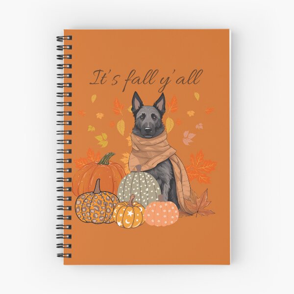 Item preview, 'It's Fall Y'all - Cozy Dutch Shepherd with Pumpkins and Leaves" designed and sold by GoodyPaws.