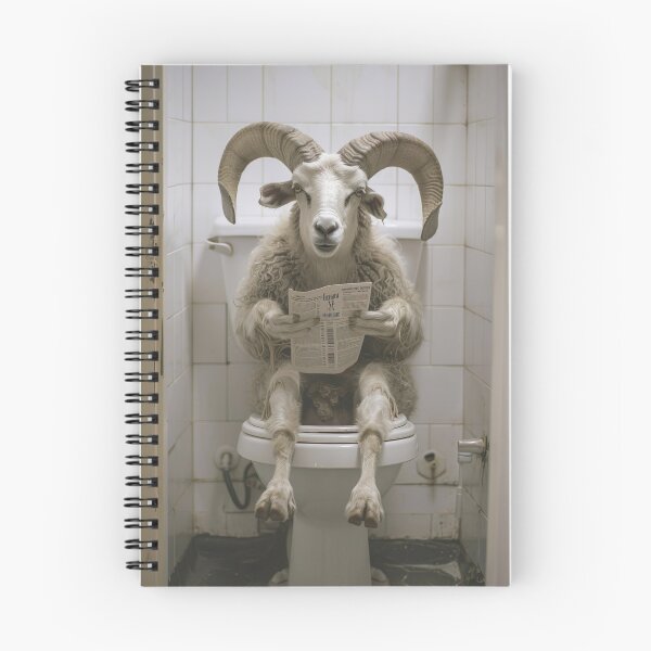 Item preview, Ram Sitting on the Toilet Reading a Newspaper designed and sold by CheekyAnimalz.