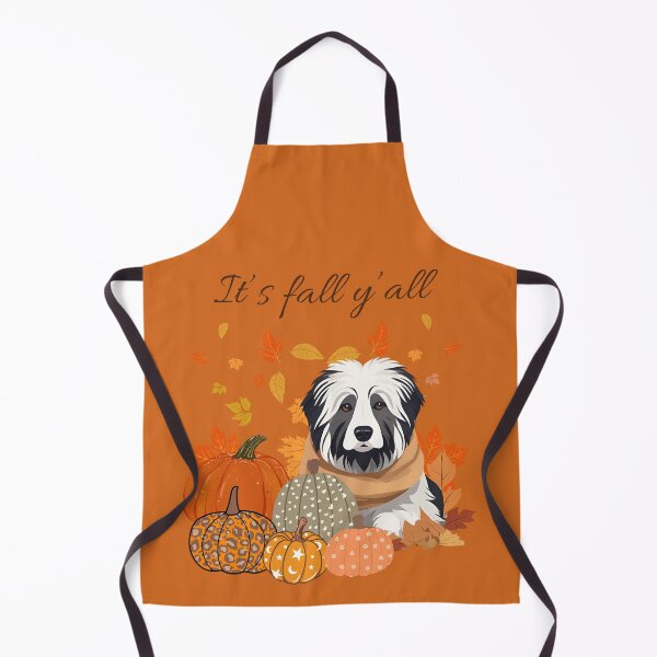 Item preview,   'It's Fall Y'all - Cozy Polish Lowland Sheepdog with Pumpkins and Leaves" designed and sold by GoodyPaws.