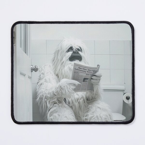 Item preview, Yeti Sitting on the Toilet Reading a Newspaper designed and sold by CheekyAnimalz.