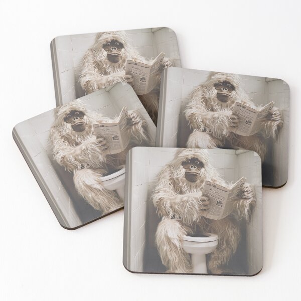 Item preview, Yeti Sitting on the Toilet Reading a Newspaper designed and sold by CheekyAnimalz.