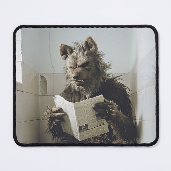 Item preview, Werewolf Sitting on the Toilet Reading a Newspaper designed and sold by CheekyAnimalz.