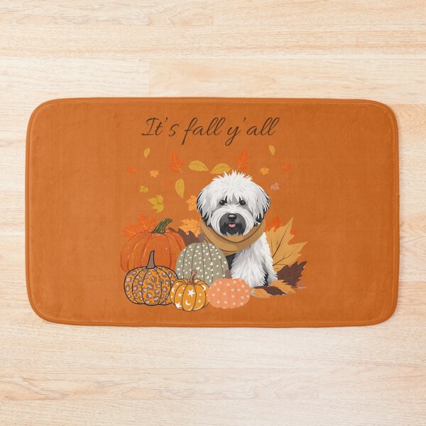 Item preview, 'It's Fall Y'all - Cozy Puli with Pumpkins and Leaves" designed and sold by GoodyPaws.
