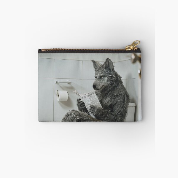 Item preview, Werewolf Sitting on the Toilet Reading a Newspaper designed and sold by CheekyAnimalz.