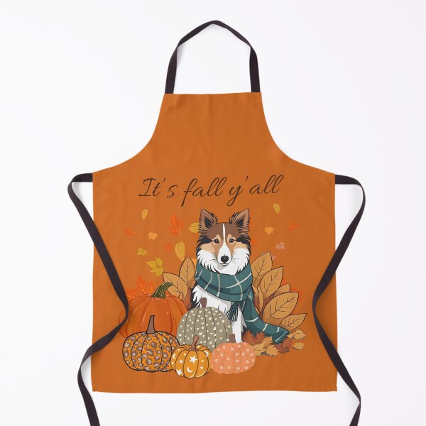 Item preview, 'It's Fall Y'all - Cozy Shetland Sheepdog with Pumpkins and Leaves" designed and sold by GoodyPaws.