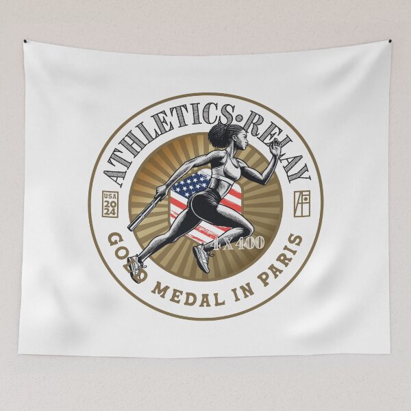 Item preview, 2024 - USA - ATHLETICS - RELAY 4X400- GOLD MEDAL - PARIS - 4 designed and sold by ArtProjectShop.
