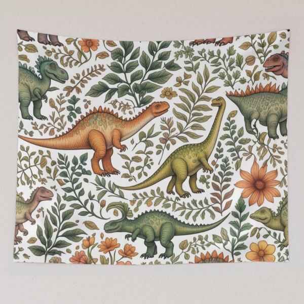 Item preview, Floral Dinosaur pattern designed and sold by Krasnovaovaova.