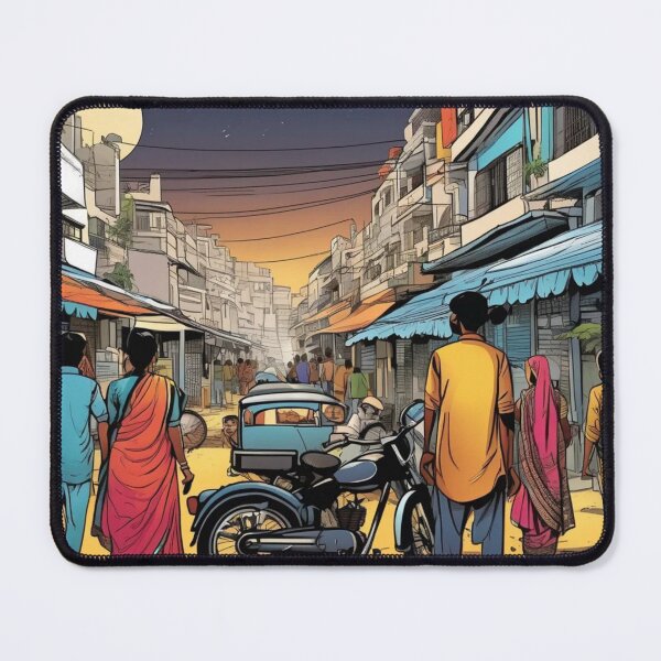 Item preview, Ahmedabad Inspired Market Street at Sunset designed and sold by OxiSkor.