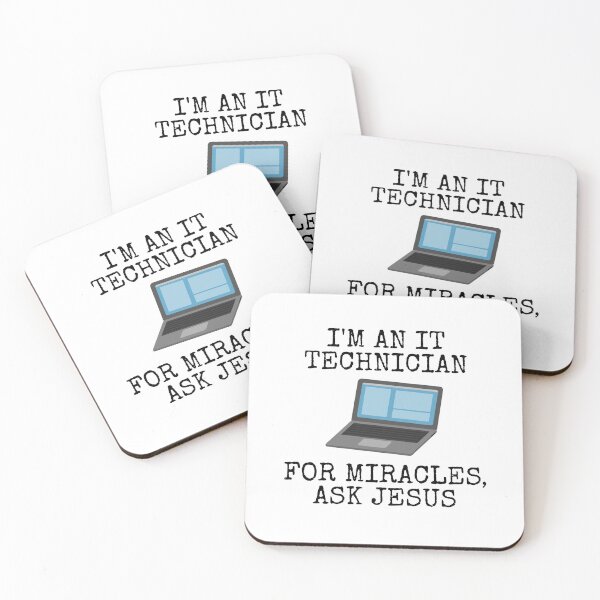Item preview, I'm An IT Technician, For Miracles Ask Jesus, Christian Funny designed and sold by doodlerob.