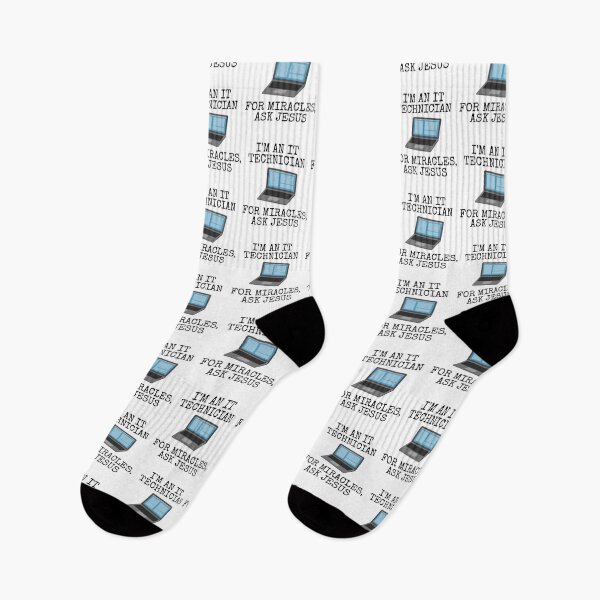 Item preview, I'm An IT Technician, For Miracles Ask Jesus, Christian Funny designed and sold by doodlerob.