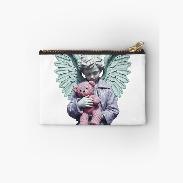 Item preview, Aesthetic statue angel with pink teddy bear beautiful design designed and sold by TaliaShin.