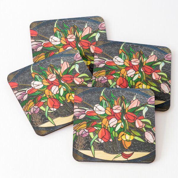 Item preview, Vibrant Stained Glass Tulips designed and sold by Georgia Mizuleva.