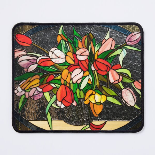 Item preview, Vibrant Stained Glass Tulips designed and sold by Georgia Mizuleva.