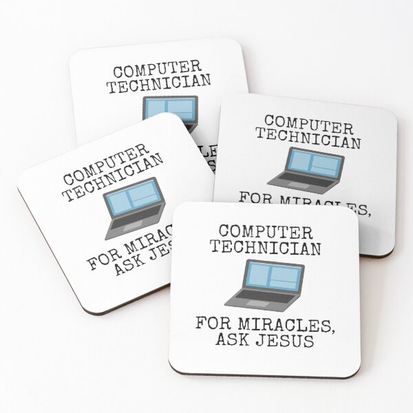 Item preview, Computer Technician, For Miracles Ask Jesus, Christian Funny designed and sold by doodlerob.