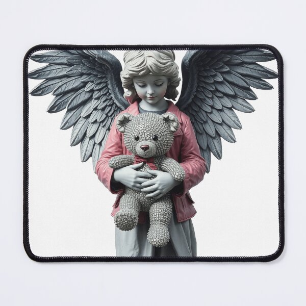 Item preview, A girl fallen angel wings pink and black teddy bear designed and sold by TaliaShin.