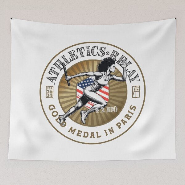 Item preview, 2024 - USA - ATHLETICS - RELAY 4X100- GOLD MEDAL - PARIS - 2 designed and sold by ArtProjectShop.
