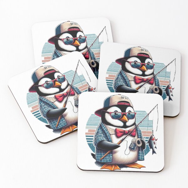 Item preview, Retro cool penguin fishing designed and sold by Silbays.