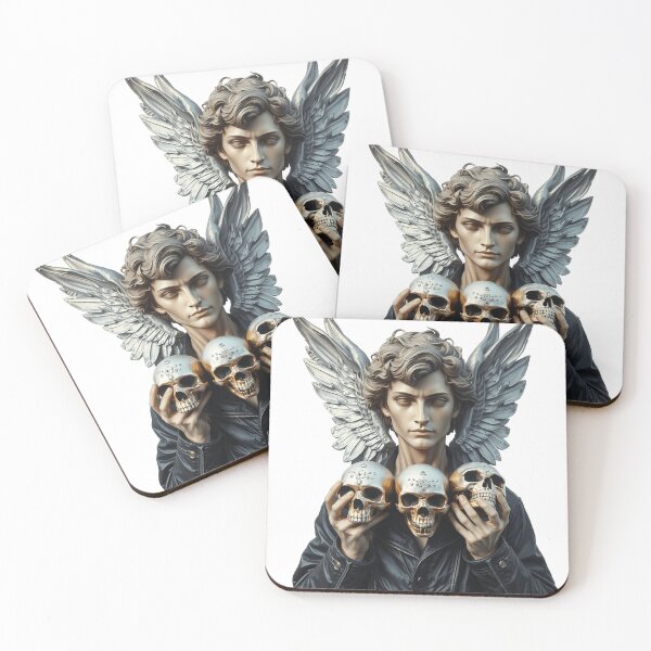 Item preview, Fashionable angel statue with diamond skull design, silver, grey designed and sold by TaliaShin.