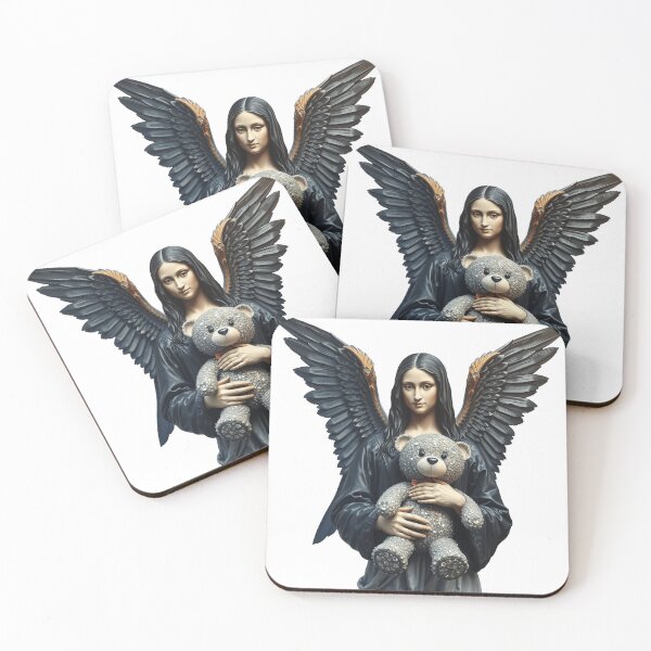 Item preview, Amazing Mona Lisa angel artwork with a diamond teddy bear da Vinci designed and sold by TaliaShin.
