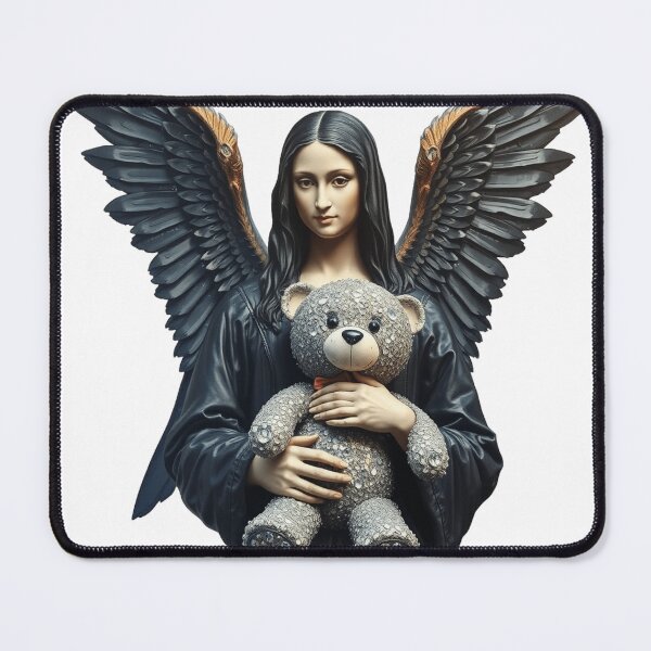 Item preview, Amazing Mona Lisa angel artwork with a diamond teddy bear da Vinci designed and sold by TaliaShin.