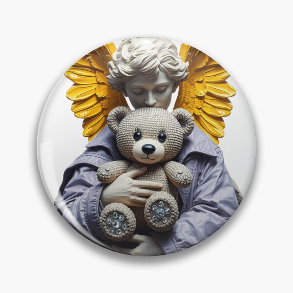 Item preview,  fallen angel statue of a girl | teddy bear purple and yellow designed and sold by TaliaShin.
