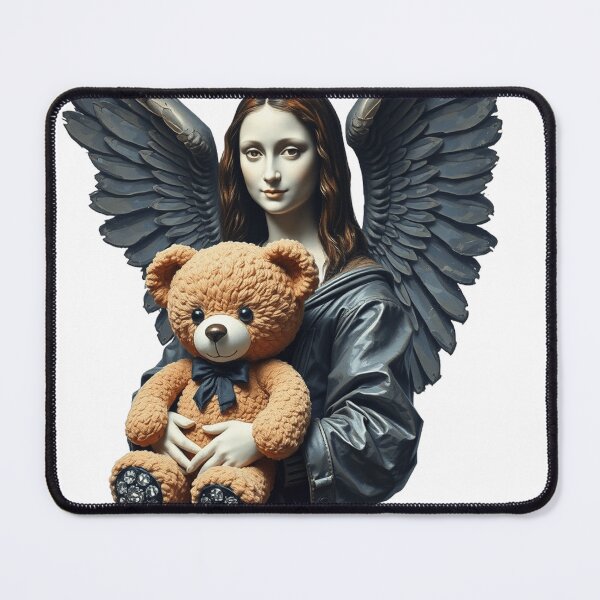 Item preview, Beautiful Mona Lisa angel statue with a cute bear designed and sold by TaliaShin.