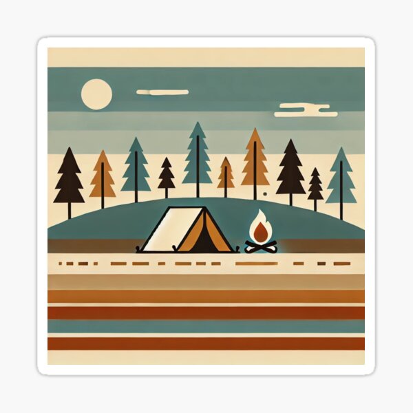 Item preview, Happy Camper (Retro, 70s, Camping) designed and sold by Origami-BA.