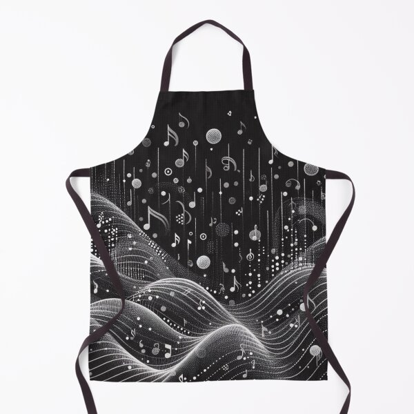 Artikelvorschau, „Harmonious Music & Wave Mikrostoff-Design: Rhythmische Noten auf Schwarz entworfen und verkauft von Rui Fernandes.