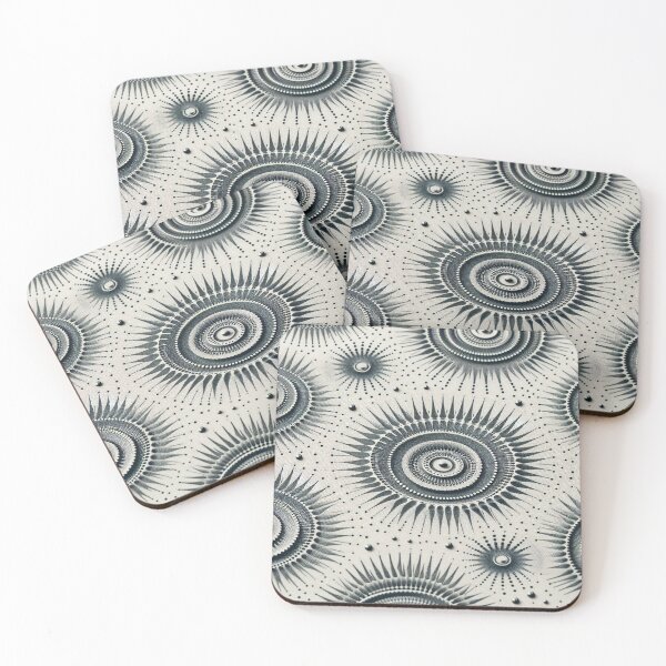 Item preview, Radiating Sound Waves Micro Fabric Pattern: Dynamic Concentric Circles on Light Gray designed and sold by Rui Fernandes.