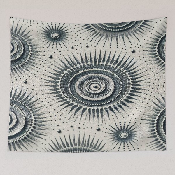 Item preview, Radiating Sound Waves Micro Fabric Pattern: Dynamic Concentric Circles on Light Gray designed and sold by Rui Fernandes.
