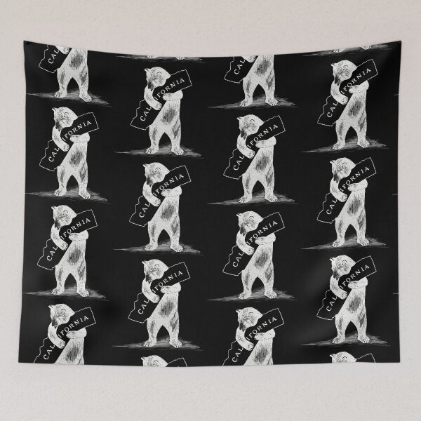 Item preview, Golden State Hug: Vintage Bear, California in white hues designed and sold by EmeraldeaArt.