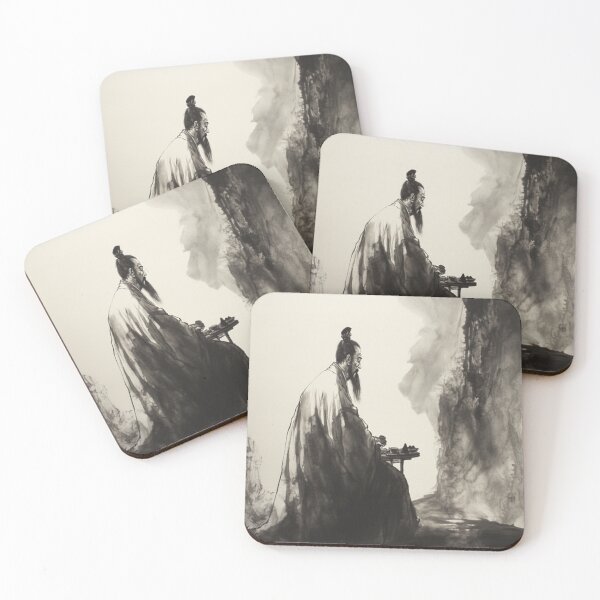 Item preview, Sad and pensive Chinese scholar in Indian ink. designed and sold by Foutox.