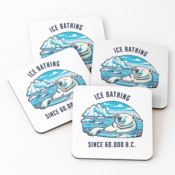 Item preview, relaxed polar bear taking an ice bath in the Arctic funny saying cold therapy designed and sold by Bouldershop.