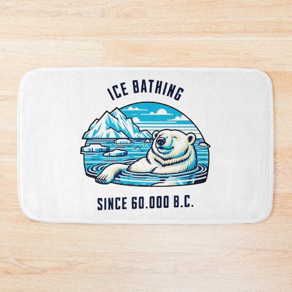 Item preview, relaxed polar bear taking an ice bath in the Arctic funny saying cold therapy designed and sold by Bouldershop.