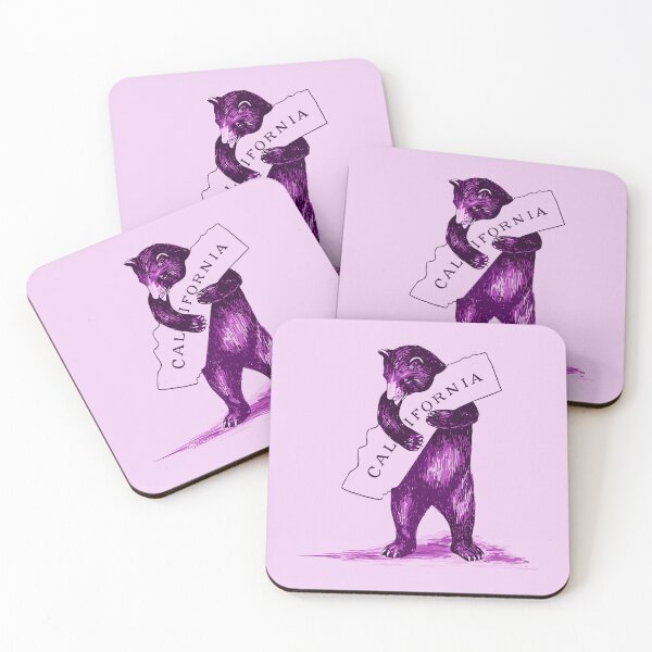 Item preview, California Vintage Bear in purple hues designed and sold by EmeraldeaArt.