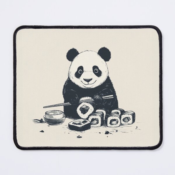 Item preview, Cartoon Panda Making Sushi designed and sold by advanceprintart.