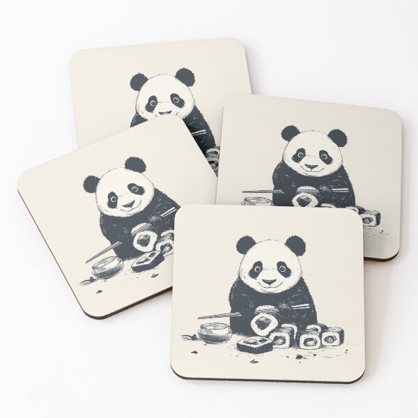 Item preview, Cartoon Panda Making Sushi designed and sold by advanceprintart.